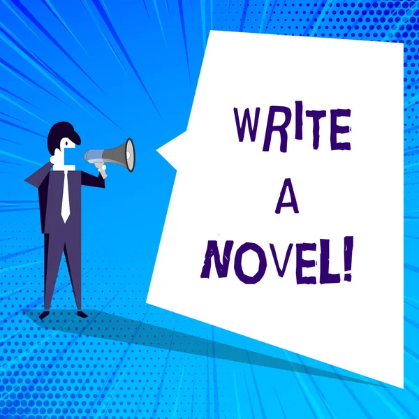 Handgeschreven tekst schrijven schrijven A Novel. Begrip betekenis worden creatief schrijven sommige literatuur fictie Word een auteur. — Stockfoto