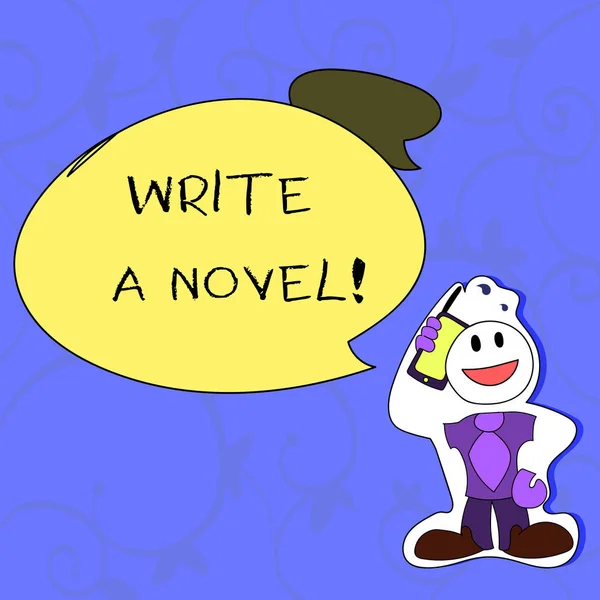 Концептуальный почерк, показывающий "Напиши роман". Будь креативным писателем, литературная фантастика станет автором . — стоковое фото