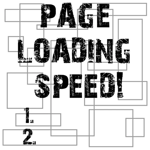 Conceptual hand writing showing Page Loading Speed. Business photo text time it takes to download and display content of web Outlines of Different Size Geometric Shape in Repeat Pattern.