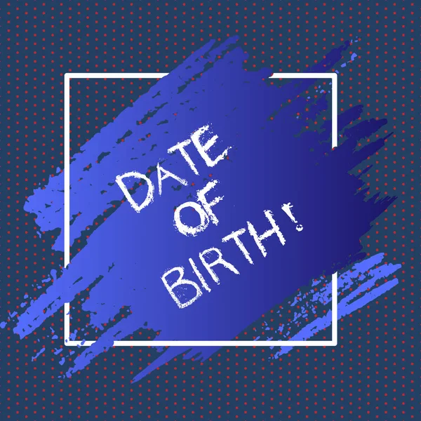 Znak textu zobrazeno datum narození. Konceptuální fotografie den, když je někdo narozen nové miminko nadcházející těhotná dáma. — Stock fotografie