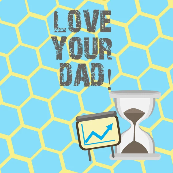 Szöveg jel mutatja a szerelem az apa. Fogalmi fénykép van jó érzés az érzelmein Atya szerető. — Stock Fotó