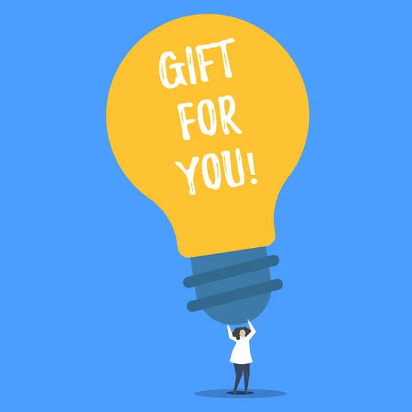 Λέξη σύνταξη κειμένου δώρο για σας. Επιχειρηματική ιδέα για να λάβετε ένα δώρο έκπληξη εκτίμηση ειδική περίσταση. — Φωτογραφία Αρχείου