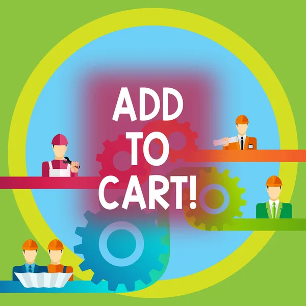 Word writing text Add To Cart. Business concept for Online purchasing ecommerce modern technologies to shop.