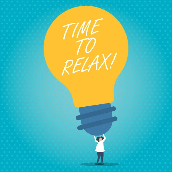 Texto manuscrito Tiempo para relajarse. Concepto significado Momento de relajación para un descanso de trabajo o estudio de ocio . — Foto de Stock