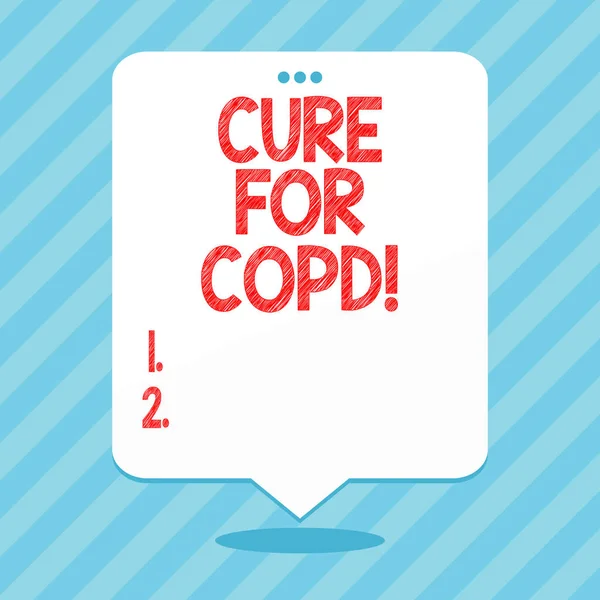 Текст для написания слов Cure For Copd. Концепция ведения бизнеса по лечению хронических обструктивных заболеваний легких . — стоковое фото