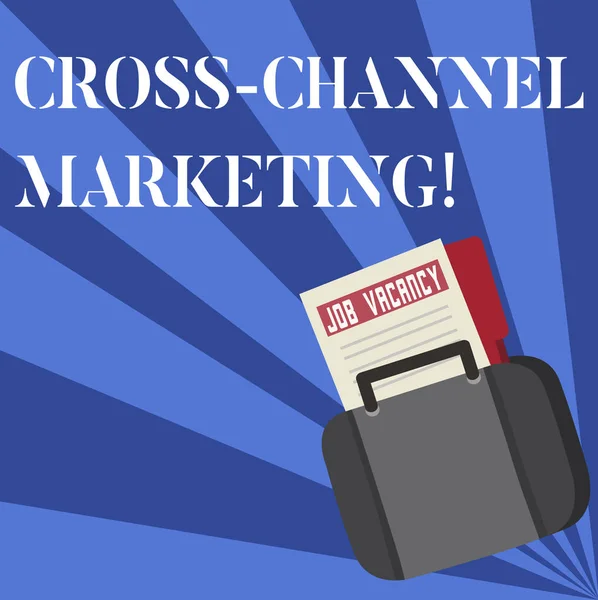 Text sign showing Cross Channel Marketing. Conceptual photo Engaging with customer across every digital channel.