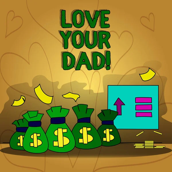 Conceptual hand writing showing Love Your Dad. Business photo text Have good feelings about your father Loving emotions. — Stock Photo, Image
