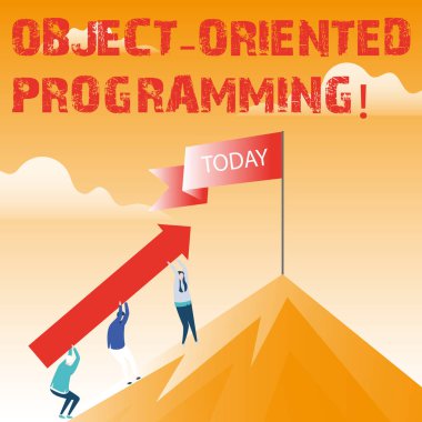Nesne yönelimli programlama gösterilen metin işareti. Eylemler yerine kavramsal fotoğraf dil modeli nesneleri.