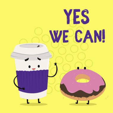 Evet biz yapabilmek kavramsal fotoğraf bir şeyler yapmak için motivasyon gösterilen metin işaret devam için yeterli güce sahip.