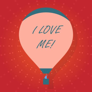 Kendini selfacceptance için iyi duygular sevgi sevmek için metin işaret gösterilen aşk bana kavramsal fotoğraf.