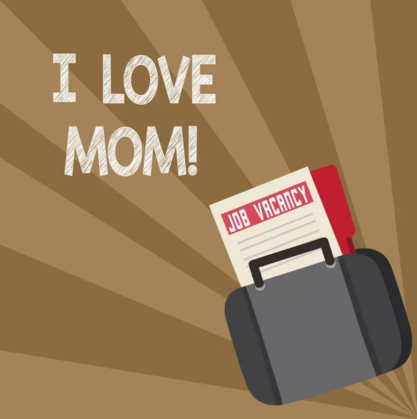 Parola che scrive testo I Love Mom. Business concept per buoni sentimenti su mia madre Affetto felicità amorevole . — Foto Stock