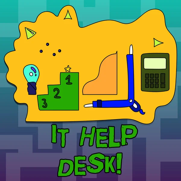 Signo de texto que muestra el Help Desk. Foto conceptual Asistencia de soporte en línea ayudando a mostrar con la tecnología . —  Fotos de Stock