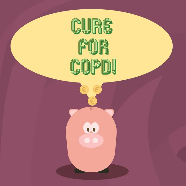 Texte d'écriture de mot Cure pour Copd. Concept d'affaires pour le traitement médical des maladies pulmonaires obstructives chroniques . — Photo