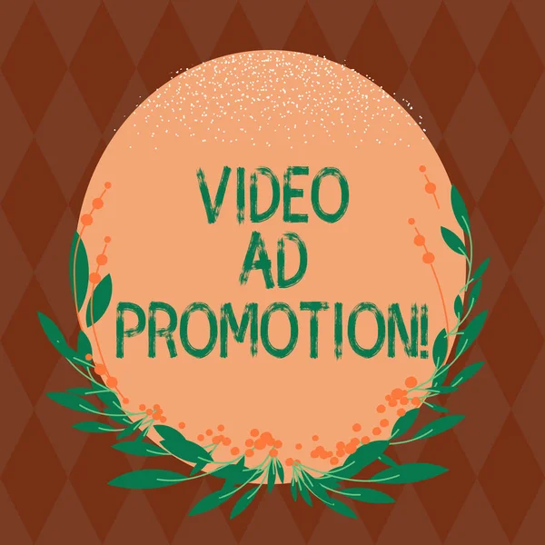 ビデオ広告プロモーションを示すメモを書きます。招待状の境界線としてチャンネル空白色の楕円形の葉と芽に多くのビューと加入者をドライブを助ける事業写真展示. — ストック写真