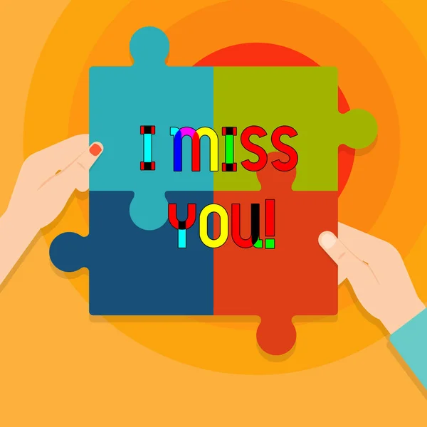 Conceptuele hand schrijven weergegeven: I Miss You. Zakelijke foto tekst verdrietig, want u bent niet hier meer lief bericht. — Stockfoto