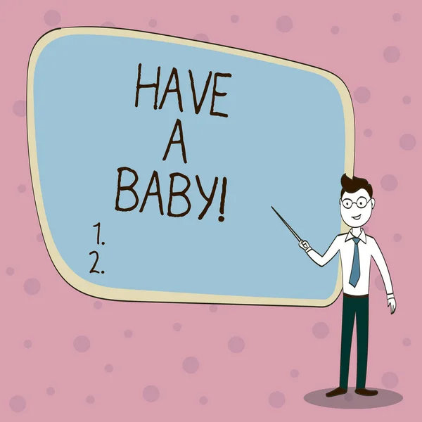 A kézírás szöveg van A baba. Koncepció, azaz tanácsadás teherbe esni, és miután egy gyerek ajánlás. — Stock Fotó