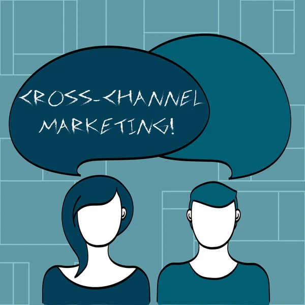 Κείμενο πινακίδα που δείχνει σταυρό κανάλι μάρκετινγκ. Εννοιολογική φωτογραφία εμπλοκή με τον πελάτη σε κάθε ψηφιακό κανάλι. — Φωτογραφία Αρχείου