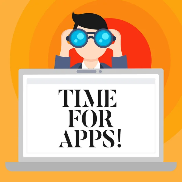 Conceptual hand writing showing Time For Apps. Business photo text The best fullfeatured service that helps communicate faster. — Stock Photo, Image