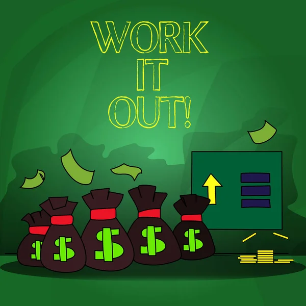 Написание текста Work It Out. Бизнес-концепция для детального планирования бизнес-команды brainstorm . — стоковое фото