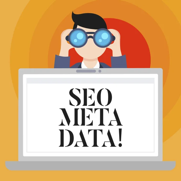 Conceptuele hand schrijven waarin Seo Meta Data. Zakelijke foto tekst Search Engine optimalisatie Online marketing strategie. — Stockfoto