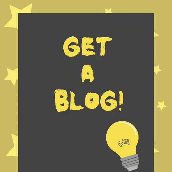 Tulisan tangan konseptual yang menunjukkan Get A Blog. Teks foto bisnis Mulai menulis di jejaring sosial blogging komunikasi modern . — Stok Foto