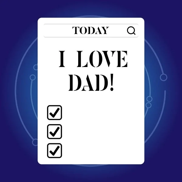 Szöveg írása Word én szerelem apa. Jó érzés az apám szeretet szerető boldogság üzleti koncepció. — Stock Fotó