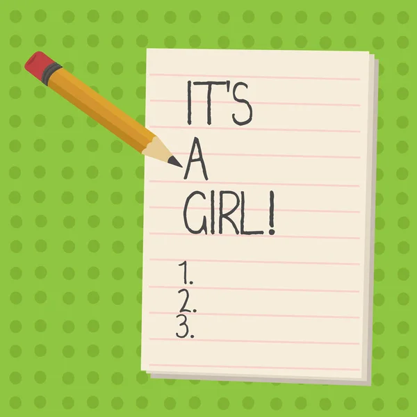 Почерк: "Это девушка". Концепция означает ожидание ребенка милый пастельные цвета много розового . — стоковое фото