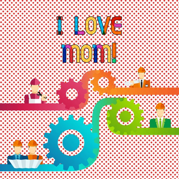 Scrittura concettuale a mano che mostra I Love Mom. Business photo showcase Buoni sentimenti su mia madre Affetto amorevole felicità . — Foto Stock