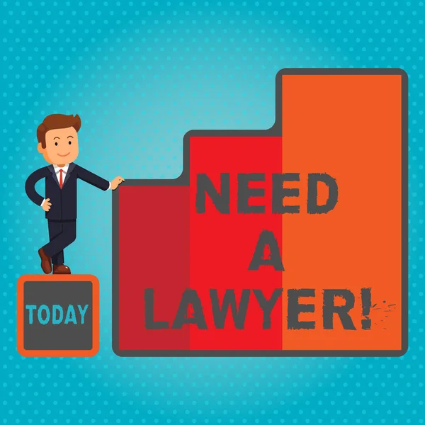 Text sign showing Need A Lawyer. Conceptual photo Offering of legal advice Attorney consultancy advice. — Stock Photo, Image