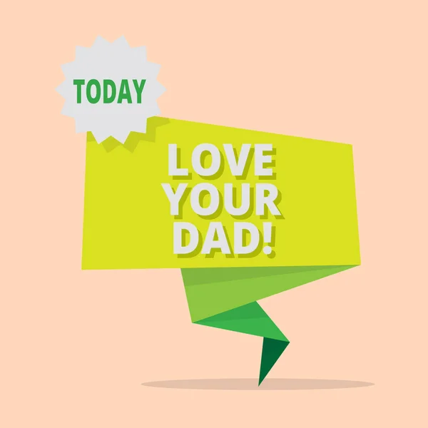 Написание почерка "Люби своего отца". Имей хорошие чувства к отцу, любя эмоции. . — стоковое фото