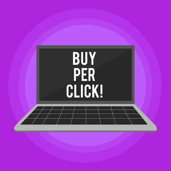 Escritura manual conceptual que muestra Buy Per Click. Texto de la foto del negocio Compra en línea ecommerce tecnologías modernas para comprar . —  Fotos de Stock