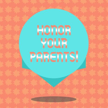 Onur Sayın veliler gösterilen not yazma. Yüksek saygı büyük saygısı için gölge ve tasarım kenarında ile anne yaşlı boş renk daire yüzen fotoğraf vitrine iş fotoğraf.