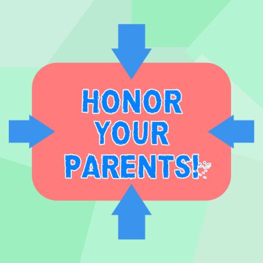 Kavramsal el onur Sayın veliler gösterilen yazma. İş fotoğraf metin yüksek saygı büyük saygısı için senin anne yaşlı dört taraf, dikdörtgen şekli işaret içe okları.