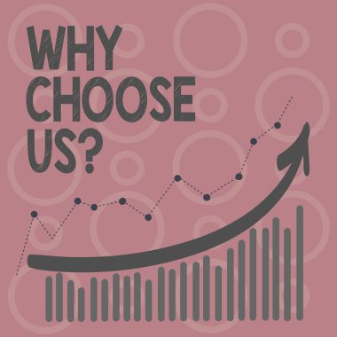 Neden seçim bize gösteren not yazma. Markamız diğerleri üzerinde bağımsız değişkenleri seçmek için nedenleri vitrine iş fotoğraf.