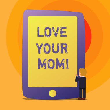 Kavramsal el Love Your anne gösterilen yazma. İş fotoğraf metin var anne sevgi dolu duyguların hakkında iyi duygular.