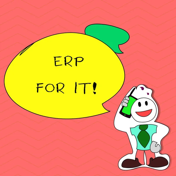 Schrijven notitie weergegeven: Erp For It. Business foto presentatie Enterprise resource planning software voor integratie van toepassingen. — Stockfoto