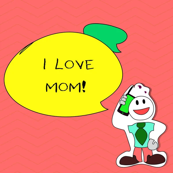 Skriva anteckning visar jag Love mamma. Företag foto skylta goda känslor om min mor tillgivenhet kärleksfull lycka. — Stockfoto