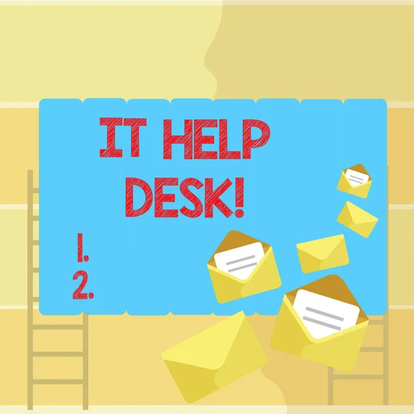 Palavra escrita texto It Help Desk. Conceito de negócio para assistência de suporte online ajudando a mostrar com a tecnologia . — Fotografia de Stock