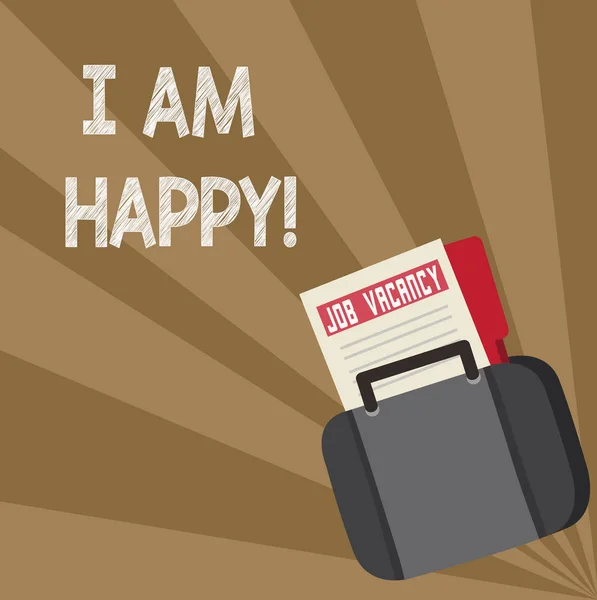 Pisanie tekstu Word I jestem Happy. Koncepcja biznesowa dla mieć spełnione życie pełne miłości dobrą robotę szczęścia. — Zdjęcie stockowe
