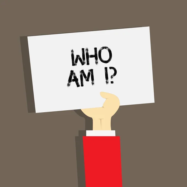 Texto de escritura de palabras Who Am I. Concepto de negocio para Introduce Identifícate demostrando que no te gusta el perfil . — Foto de Stock