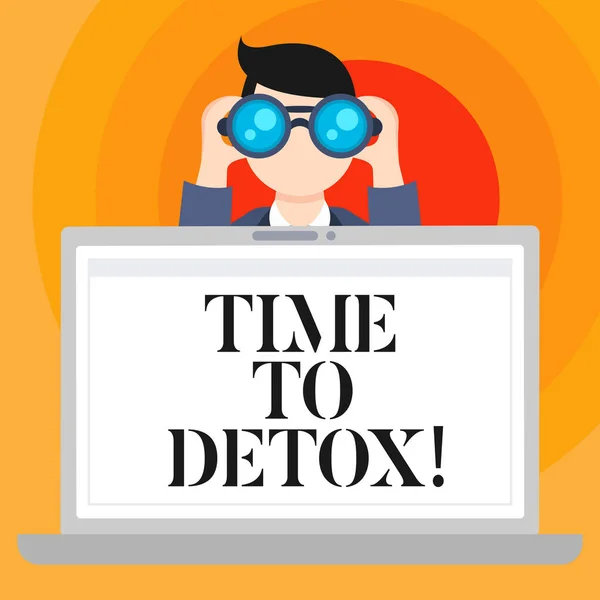 Conceptual hand writing showing Time To Detox. Business photo text Moment for Diet Nutrition health Addiction treatment cleanse. — Stock Photo, Image