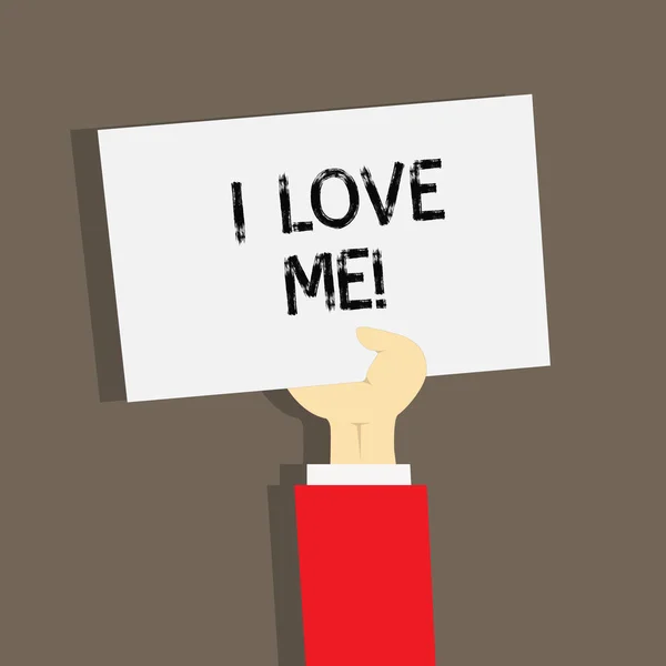 Texto de escritura de palabras I Love Me. Concepto de negocio para tener afecto buenos sentimientos para uno mismo autoautoestima . —  Fotos de Stock