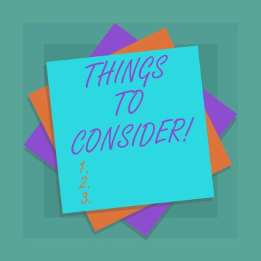 Kavramsal el şeyler düşünün gösterilen yazma. Bir şey düşün seçim birden çok katman, sayfaları renk kağıt karton ile gölge yapmak için dikkatli bir şekilde vitrine iş fotoğraf.