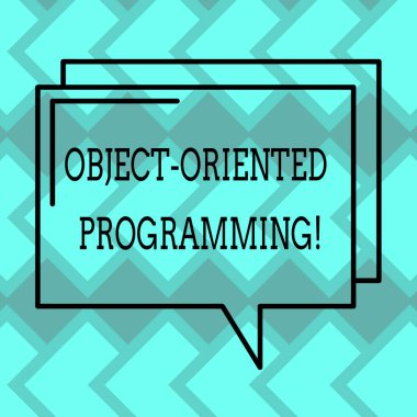 Nesne yönelimli programlama gösterilen metin işareti. Kavramsal fotoğraf dil model eylemler yerine nesneleri dikdörtgen anahat saydam çizgi konuşma balonu resim boş yer.