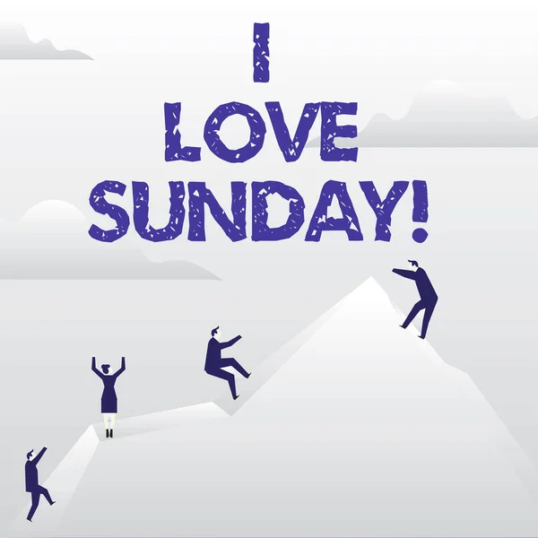概念手写显示我爱星期天。商业照片展示有爱的周末快乐兴奋放松. — 图库照片