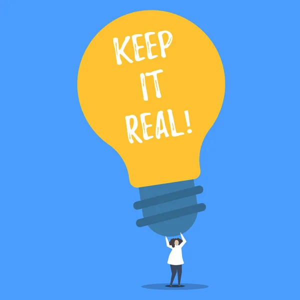 Λέξη σύνταξη κειμένου Keep It Real. Επιχειρηματική ιδέα για να είμαστε ειλικρινείς στον εαυτό σας αυθεντικά γνήσιο λένε πάντα την αλήθεια. — Φωτογραφία Αρχείου