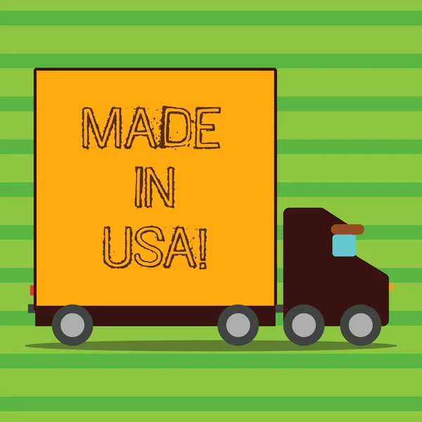 Program Word pisanie tekstu Made In Usa. Koncepcja biznesowa dla amerykańskiej marki Stany produkowane lokalnych produktów. — Zdjęcie stockowe