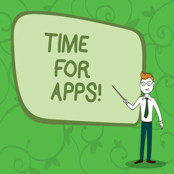 Escrever nota mostrando Time For Apps. Apresentação de fotos de negócios O melhor serviço full-featured que ajuda a se comunicar mais rápido . — Fotografia de Stock