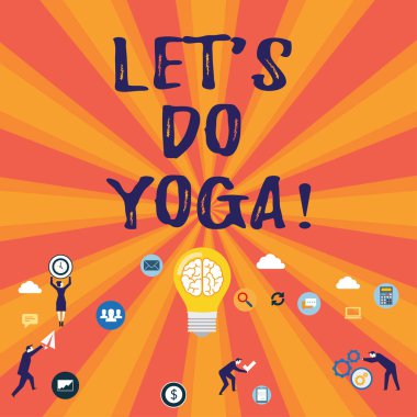 Word metin izin S olduğunu Yoga yapmak yazma. Meditasyon ve eğitim tarafından çalışma dışarı için doğru an için iş kavramı.