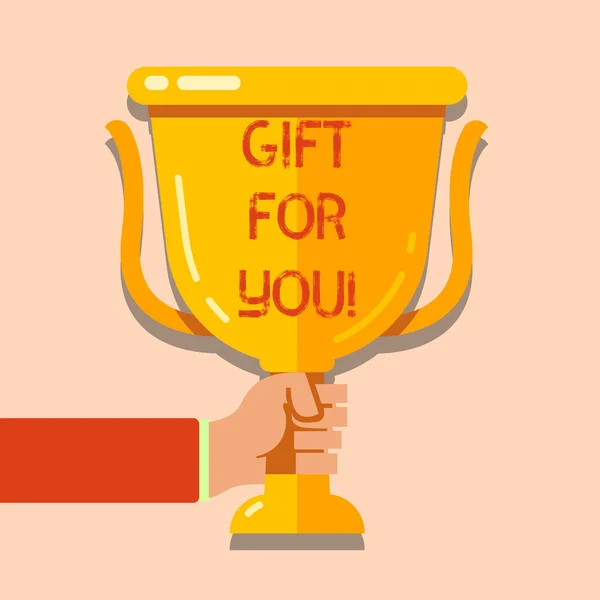 Schrijven van notitie weergegeven: Gift For You. Zakelijke foto presentatie om te ontvangen van een cadeautje verrassen speciale gelegenheid waardering. — Stockfoto
